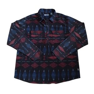 Chaps Aztec Mens XL fleece half zip pullover - Geometric